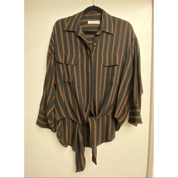 Faithfull The Brand Striped Shirt Bow Tie Front - Picture 3 of 16